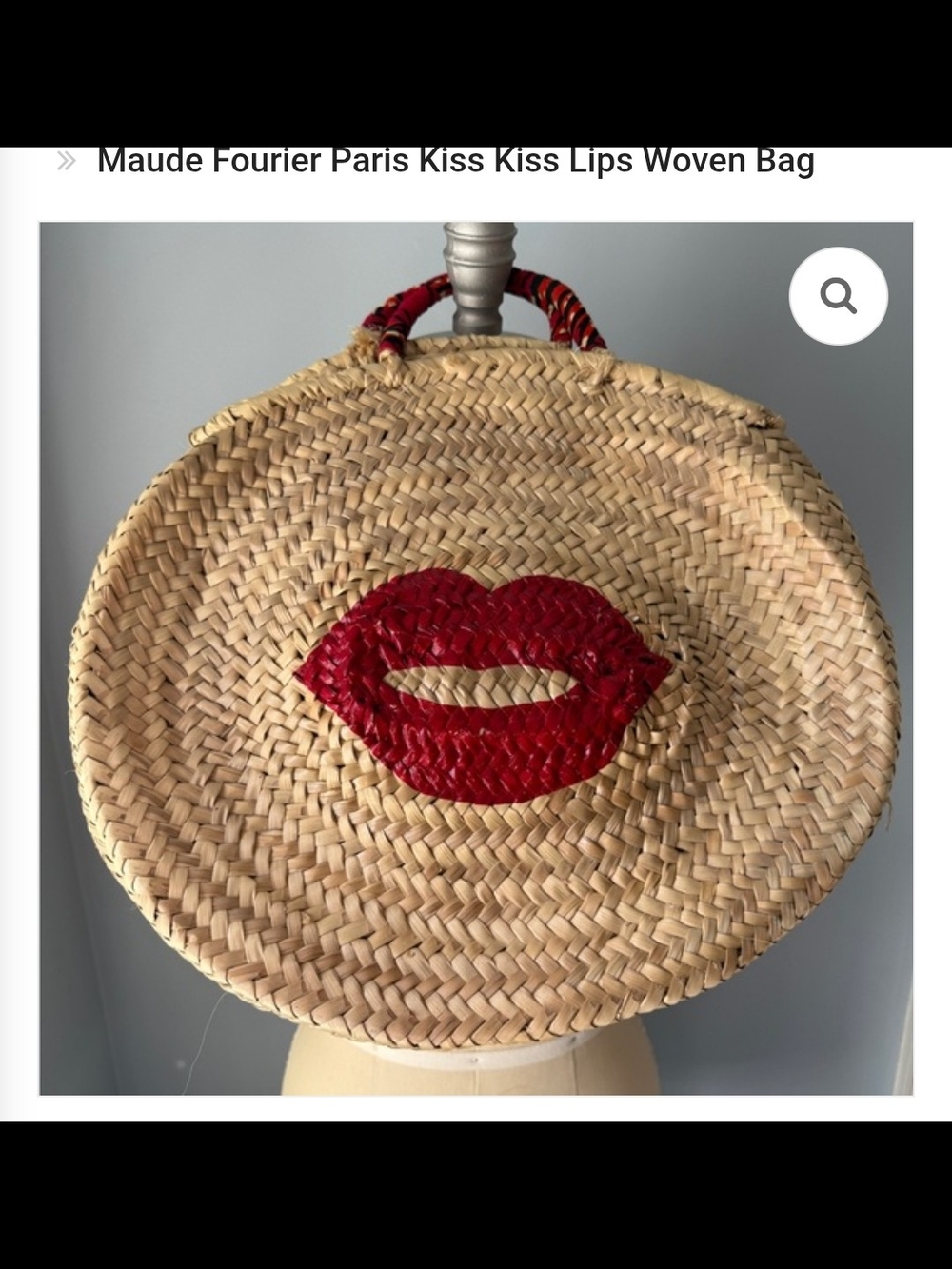 Maude Fourier Paris Kiss Kiss Lips Woven Bag